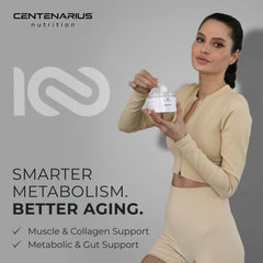 Centenarius Glycine Powder in a glass ready to mix after meals
