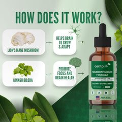 Close-up of Centovita Neuromyelogen drops highlighting berry flavor for easy daily use