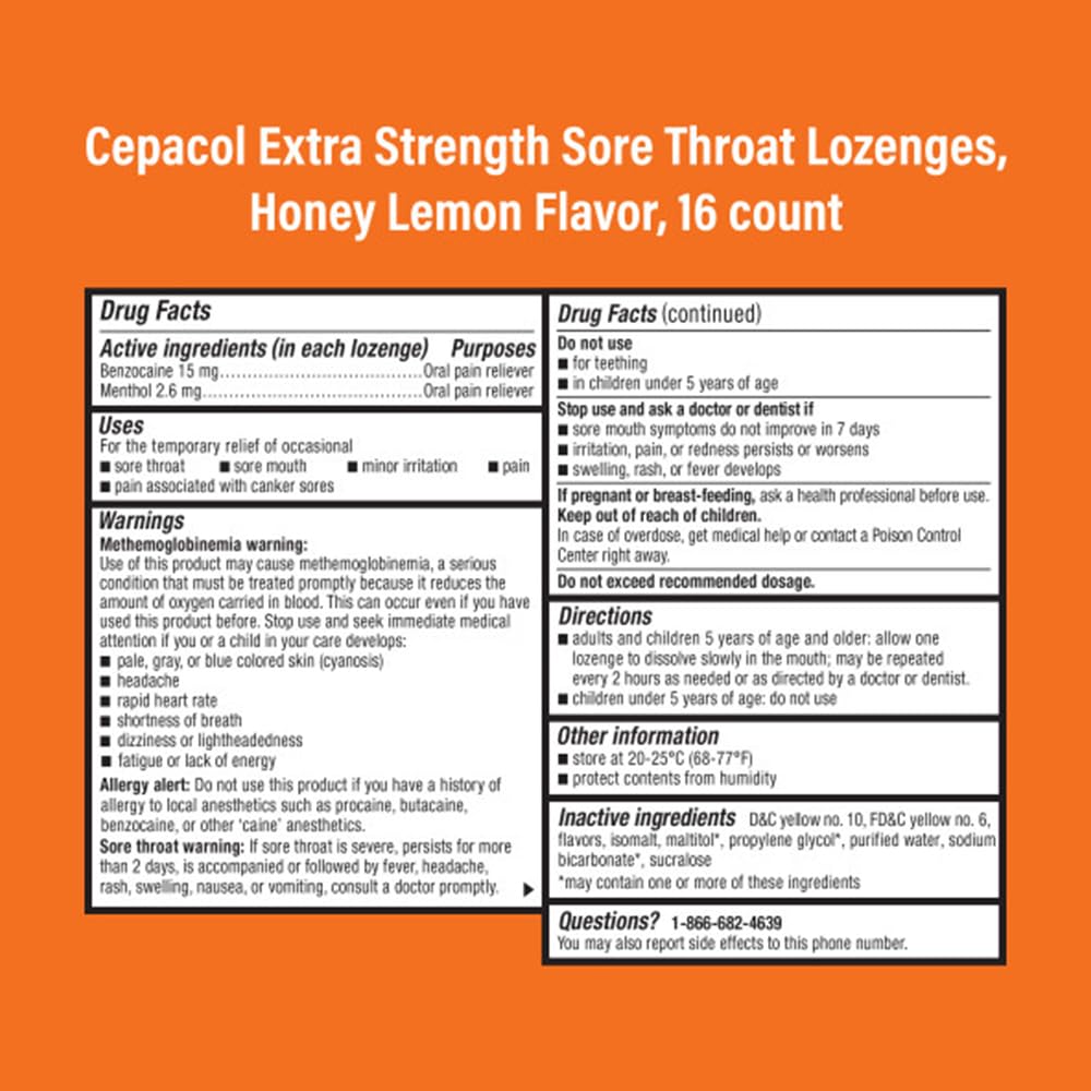 Cepacol honey lemon lozenges being opened for on the go relief.