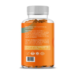 Ceres Nature gummies close-up with pumpkin seeds for hair growth support.