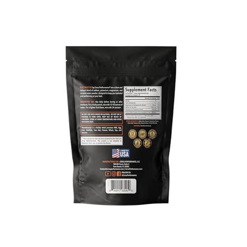 Cerus electrolyte powder dissolving in water for refreshing hydration.
