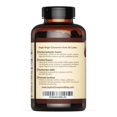 Ceylon Cinnamon Shop organic capsules closeup highlights pure source