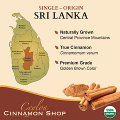 Ceylon Cinnamon Shop organic ingredient list highlights high standards
