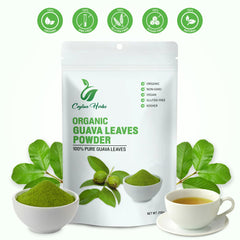 CEYLON HERBS Guava Leaves infusion in jar—naturally clean and ready for tea.