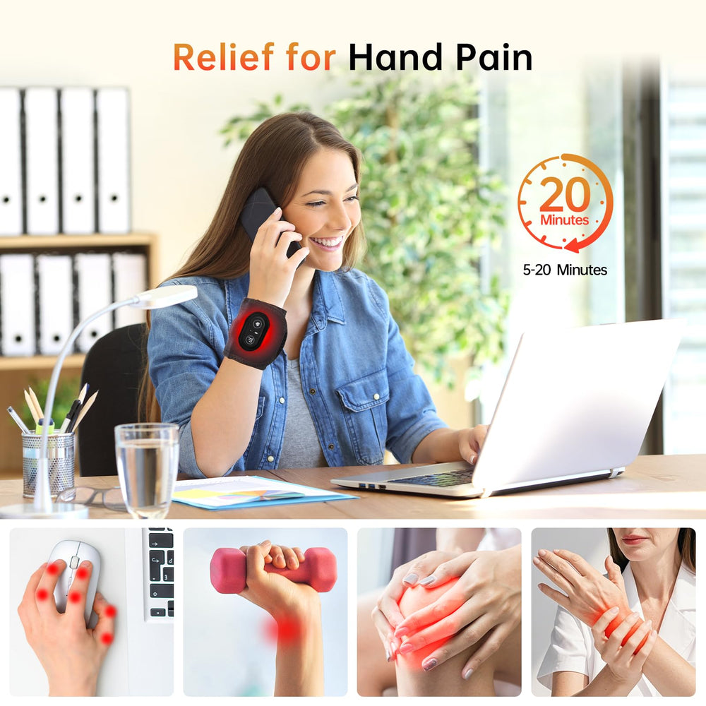 Ceyodo wrist wrap with heating mode warms the joint and improves blood flow.