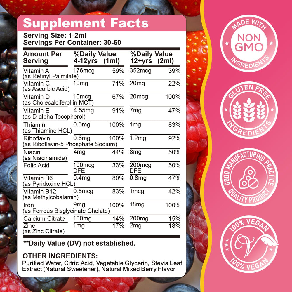 A family-friendly iron supplement suitable for kids and adults.
