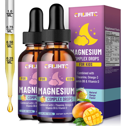 CFILIHTC Kids Magnesium Liquid Bottle for easy drop dosing and sleep support