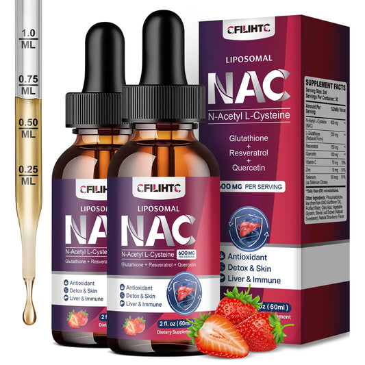 CFILIHTC liposomal NAC drops bottle with strawberry flavor for immune support