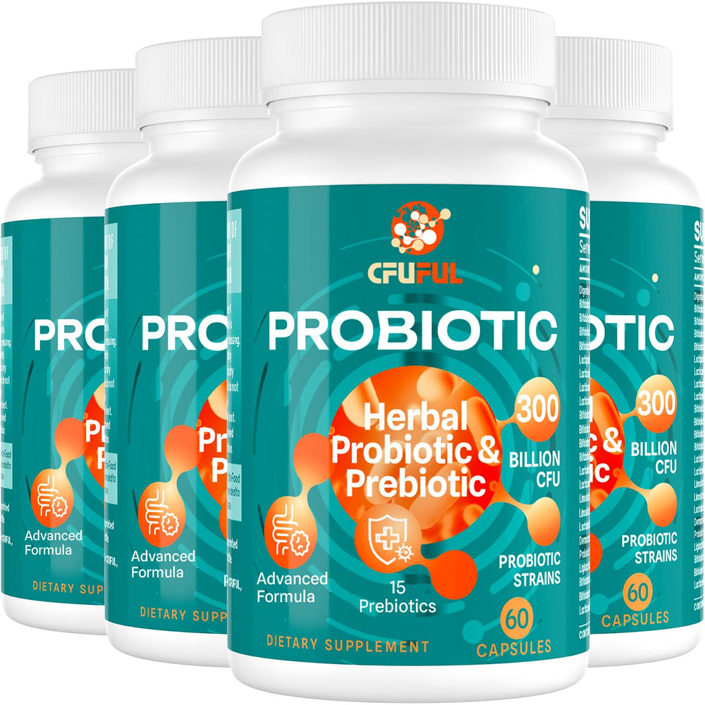 Cfuful Probiotics bottle with 300B CFU promotes daily gut balance.