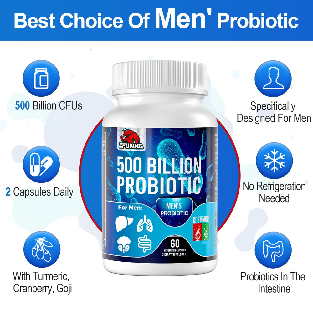 CFUKING Probiotics for Men travel case illustration showing portability