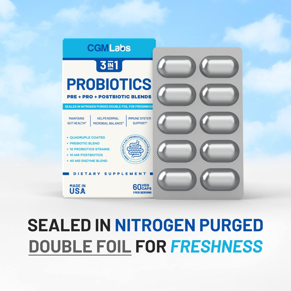 CGM Labs Probiotics 3 in 1 satisfaction guarantee on purchase.