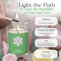 Chakra Spot Heart Chakra Candle ingredients beeswax coconut blend for clean, toxin-free burn.