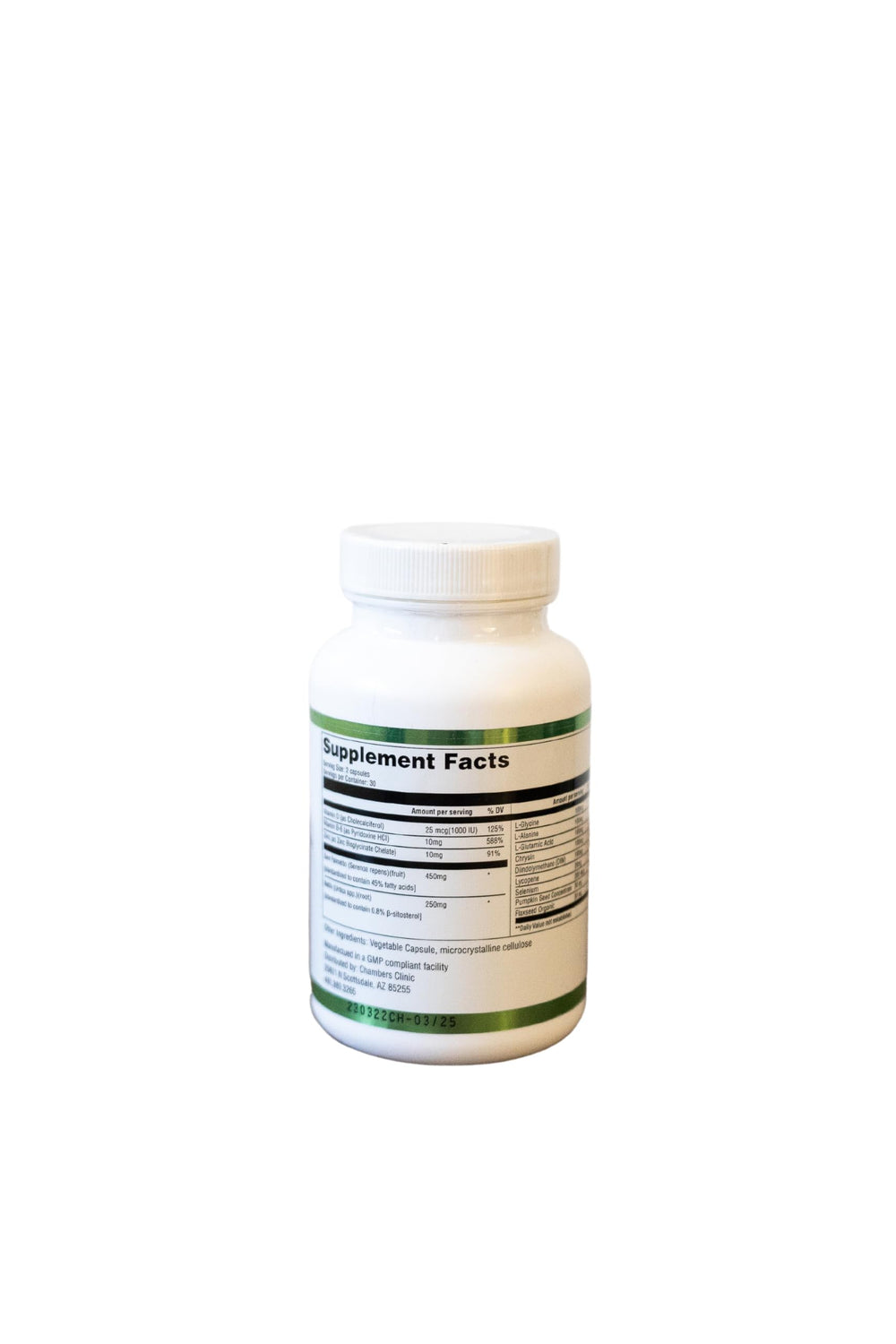 Chambers Supplements DHT Buster capsules ready to take daily.