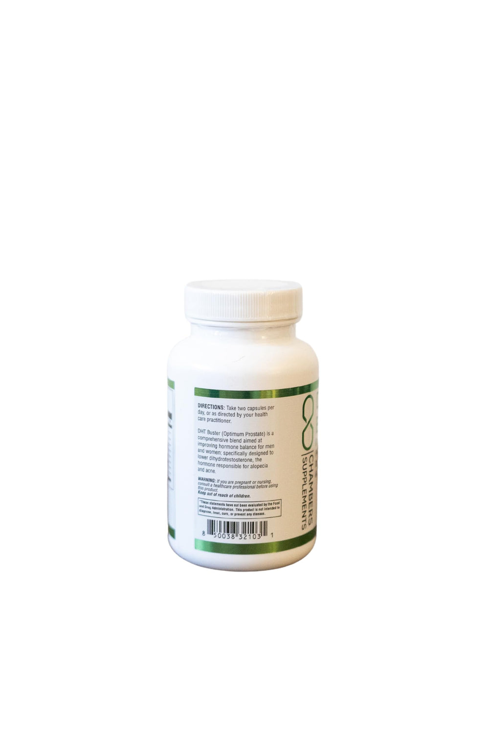 Chambers Supplements DHT Buster packaging emphasizes brand and product name.