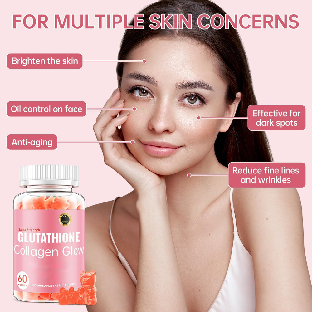 CHANGARLOAD Glutathione Collagen Glow Gummies strawberry flavor close-up for taste appeal.