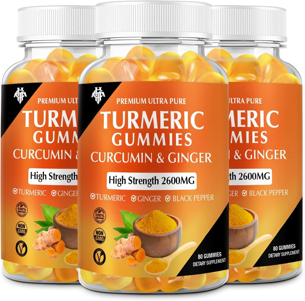 CHANUBITO turmeric curcumin gummies packaging shows a 3-pack for immune and joint support.