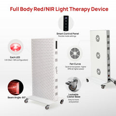 Charmpilot red light panel 850nm, back view, showcases versatile wellness sessions.