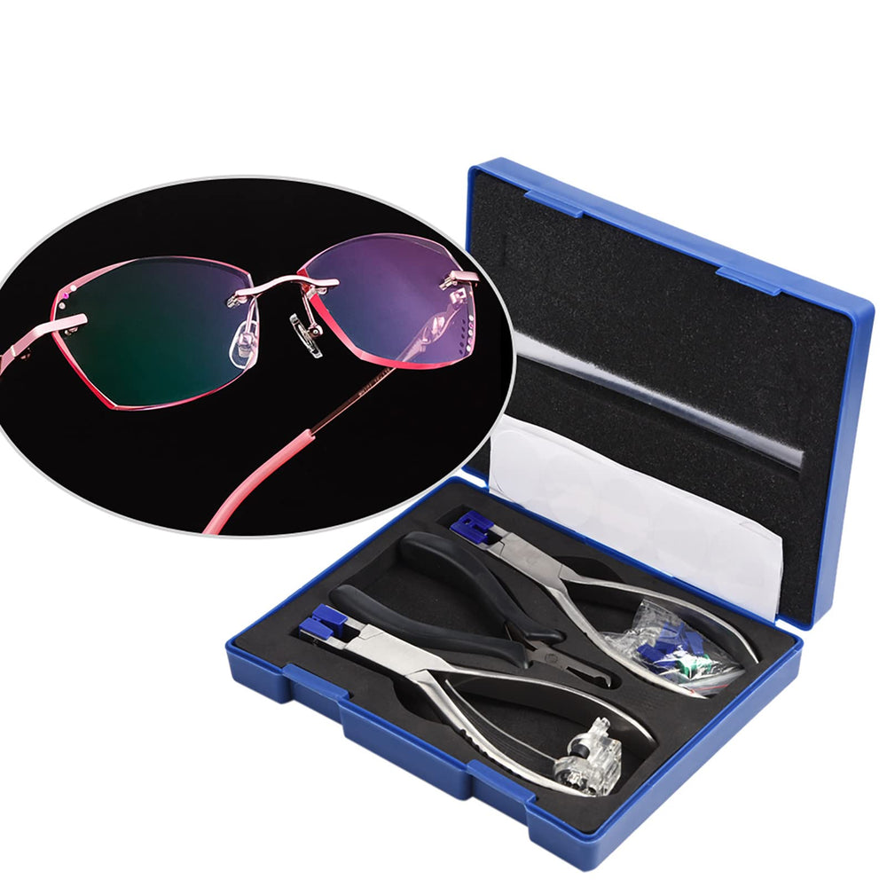 Chazcool glasses pliers kit in blue box for organized on-the-go repairs.
