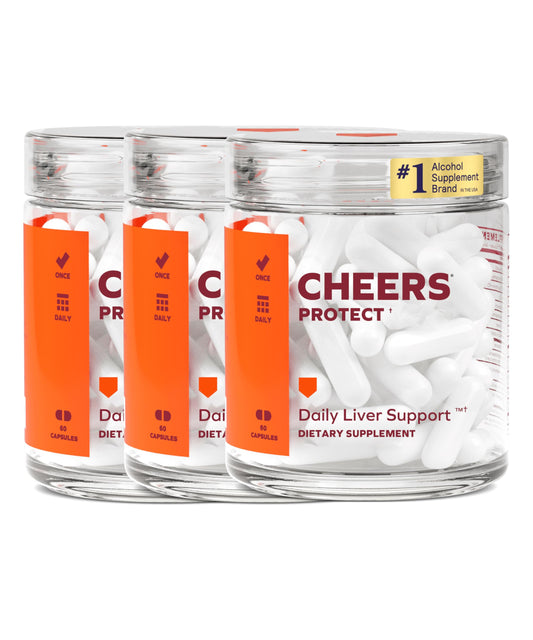 Cheers Protect bottle-front image highlighting daily liver support for your routine.