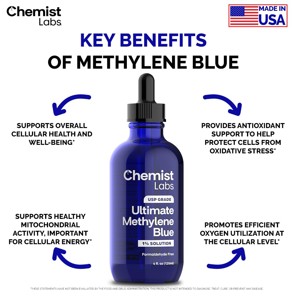 Chemist Labs Methylene Blue 1 percent solution for easy daily application.