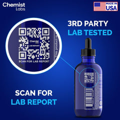 Chemist Labs Methylene Blue USP-grade label signals high purity.
