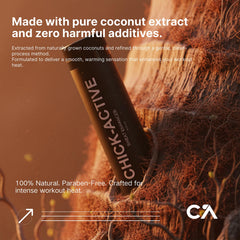 Chick-Active Natural Coconut Extract formula hydrates skin while enhancing sweat.