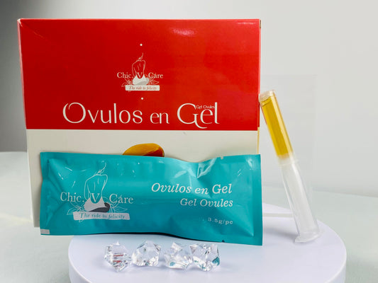 Chicvcare Gel Ovules close-up showing silky texture for soothing intimate care.