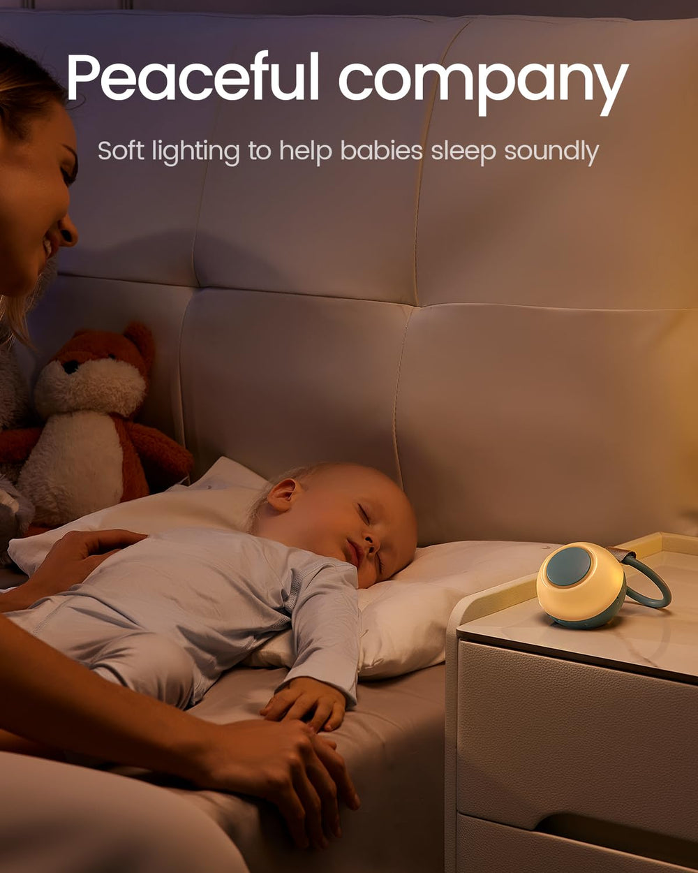CHICWAY Bluetooth control allows streaming from a phone for parents.