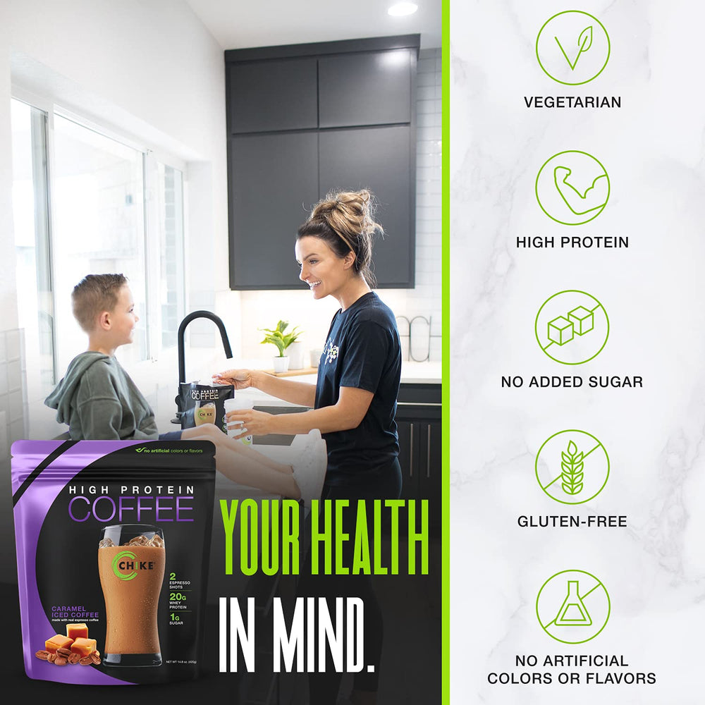 Chike Caramel High Protein Coffee packaging reveals 14-serving carton