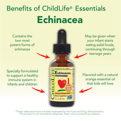 CHILDLIFE ESSENTIALS Echinacea drops are alcohol-free and pediatrician-inspired