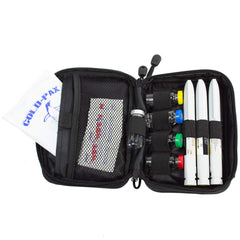 Removable zippered pocket within ChillMED Type 1 blue case.