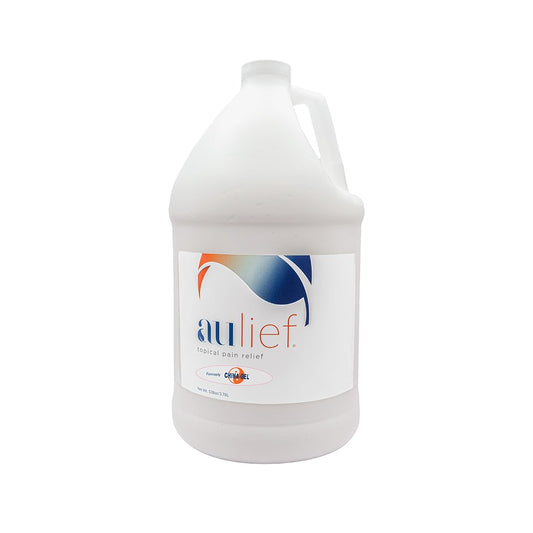 China-Gel Aulief bottle packaging highlights dye-free formula for daily relief.
