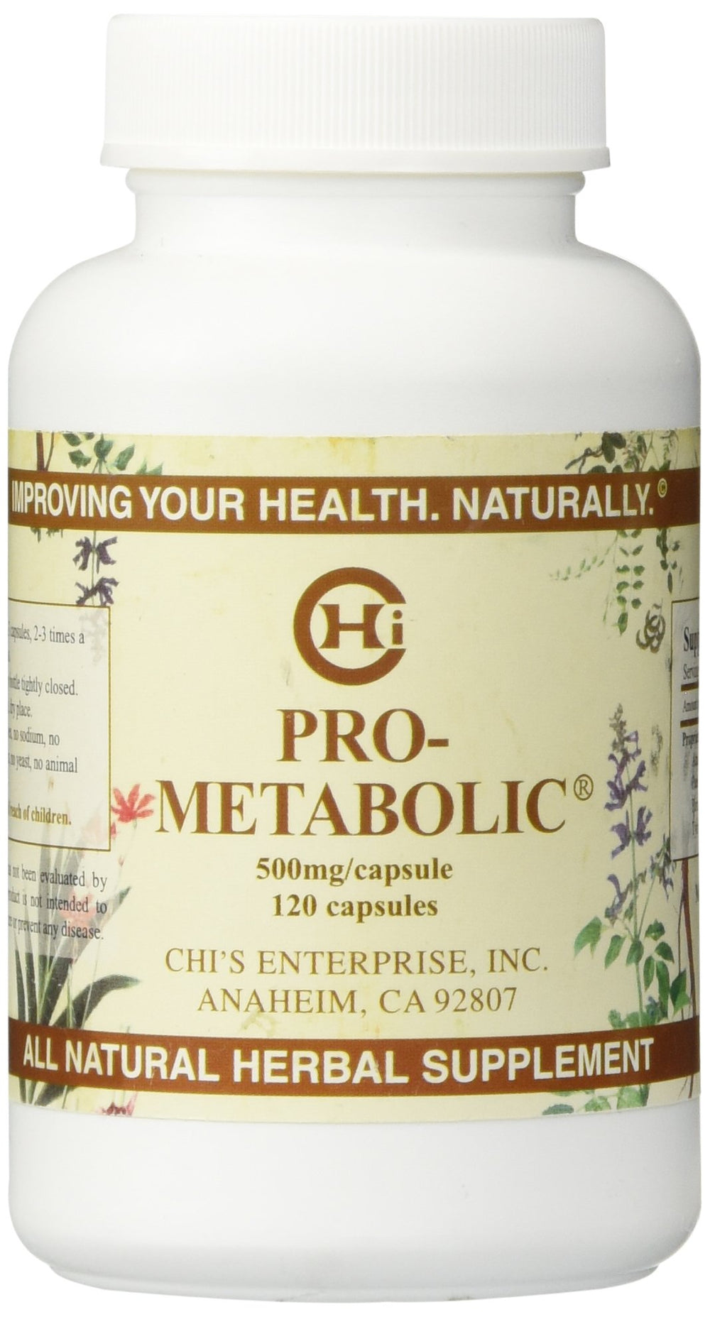 Chi's Enterprise Pro-Metabolic bottle pour shows easy daily dosing.