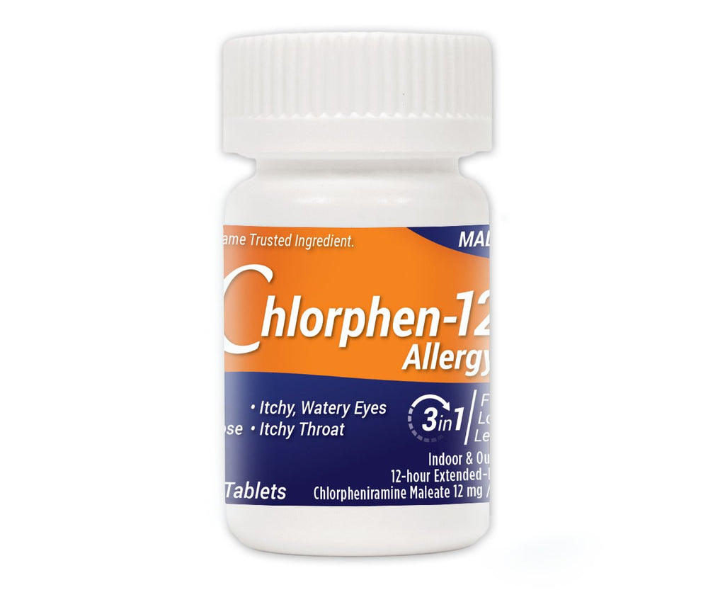 Chlor-Trimeton extended release tablets front view for allergy symptom management
