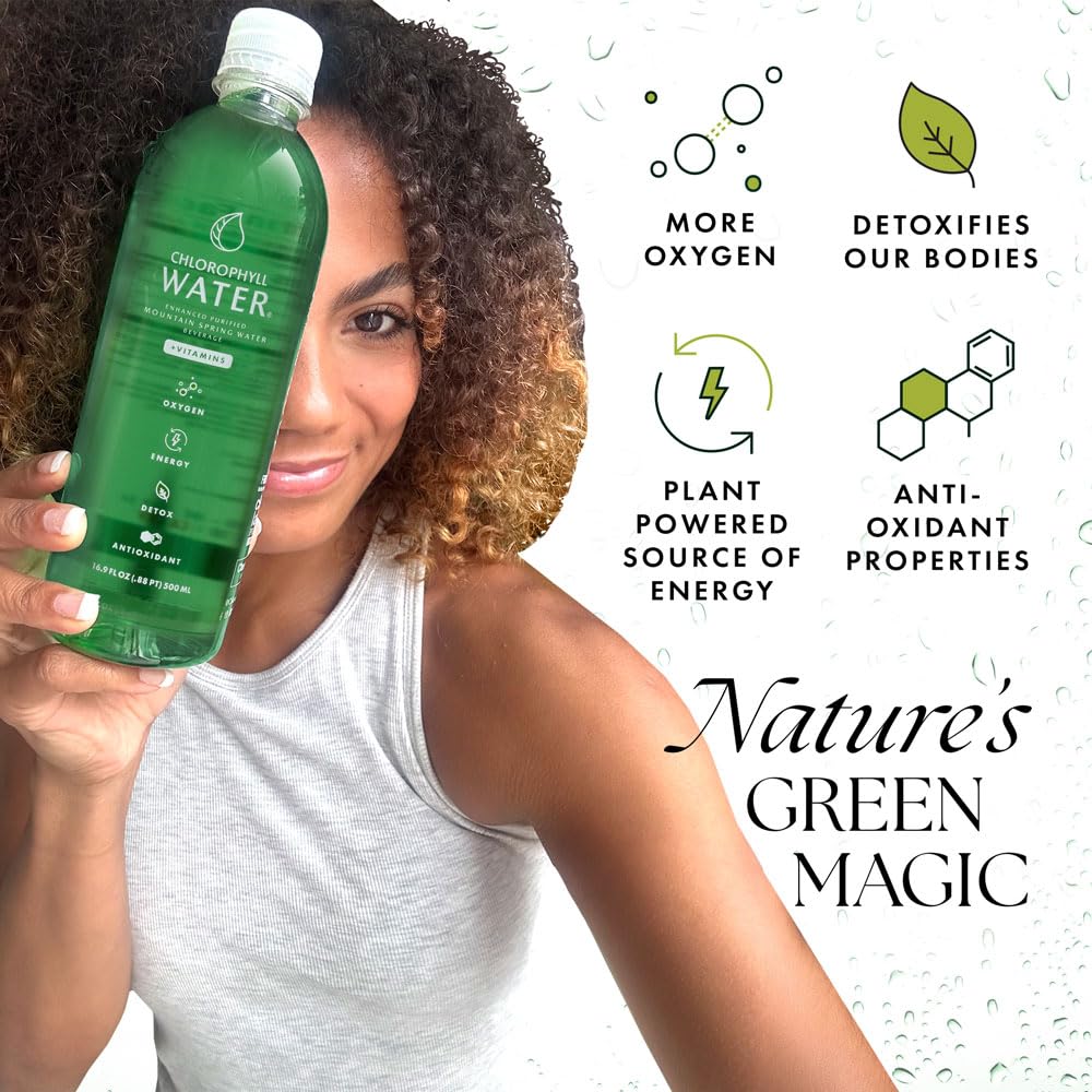Chlorophyll Water ingredients with lemon and spearmint for crisp flavor.