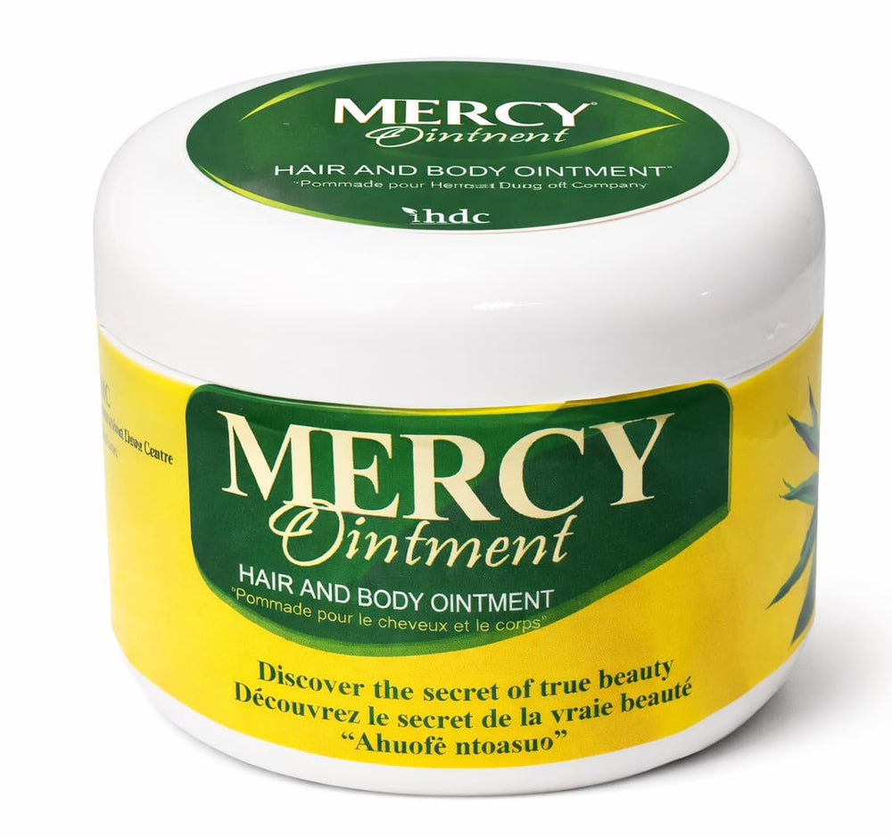 Chosen Mercy Ointment jar shows rich texture for nourishing hair care and body moisture.