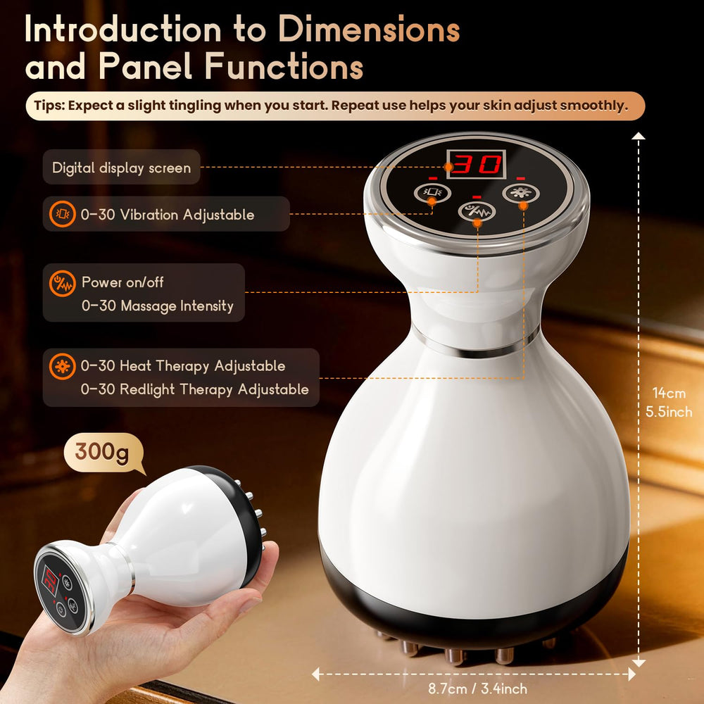 Choufaly portable cordless massager being held for convenient at-home use