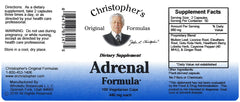 Christopher's Original Formulas Adrenal Formula capsules close-up for energy support