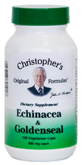 Christopher's Original Formulas Echinacea & Goldenseal bottle with capsules for immune support.