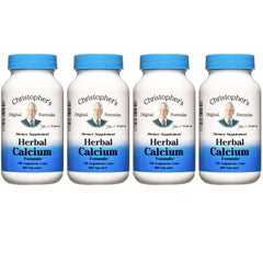 Christopher's Original Formulas Herbal Calcium bottle label highlighting natural bone support.