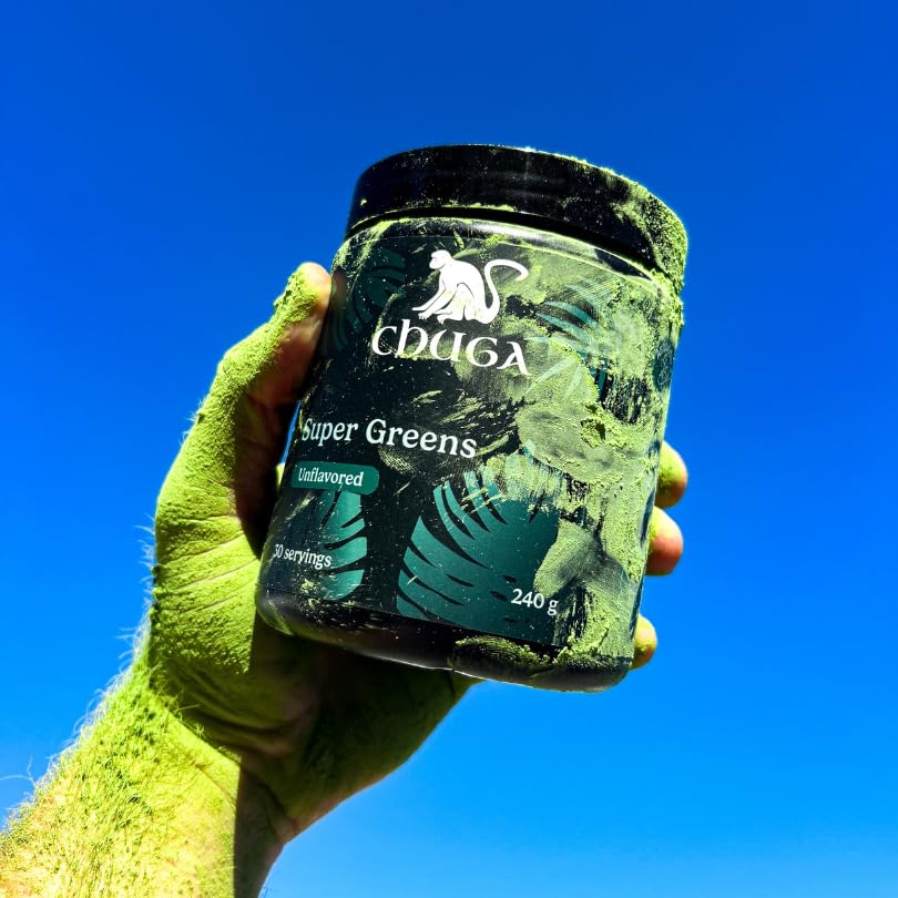 Packaging close-up shows vegan, non-GMO, gluten-free certification and premium quality.