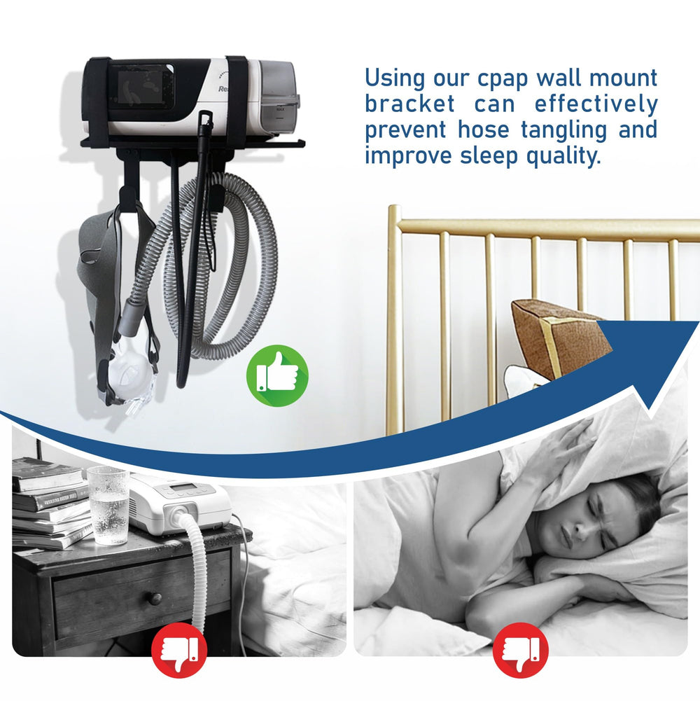CHZHWFDC dual hooks secure mask and tubing during sleep for a tidy setup.