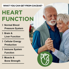 Ciaceae supplement label closeup, highlighting 800mg per softgel and liposomal delivery.