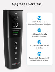 CINCOM device displaying 3 massage modes for tailored relief