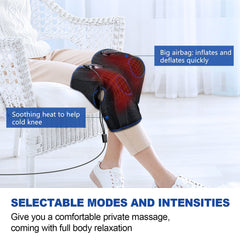 CINCOM knee massager shows airbags at upper calf and lower thigh for targeted relief.