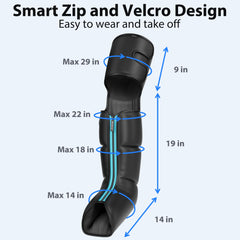 CINCOM leg massager easy-wear zipper design simplifies putting on and taking off
