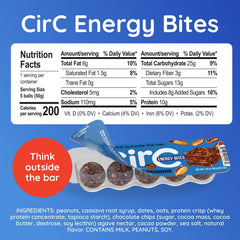 CirC Energy Bites close-up showing soft texture and chocolate brownie flavor.