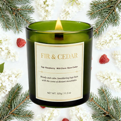 CJVIUS wood wick candles in cedarwood provide a warm home atmosphere