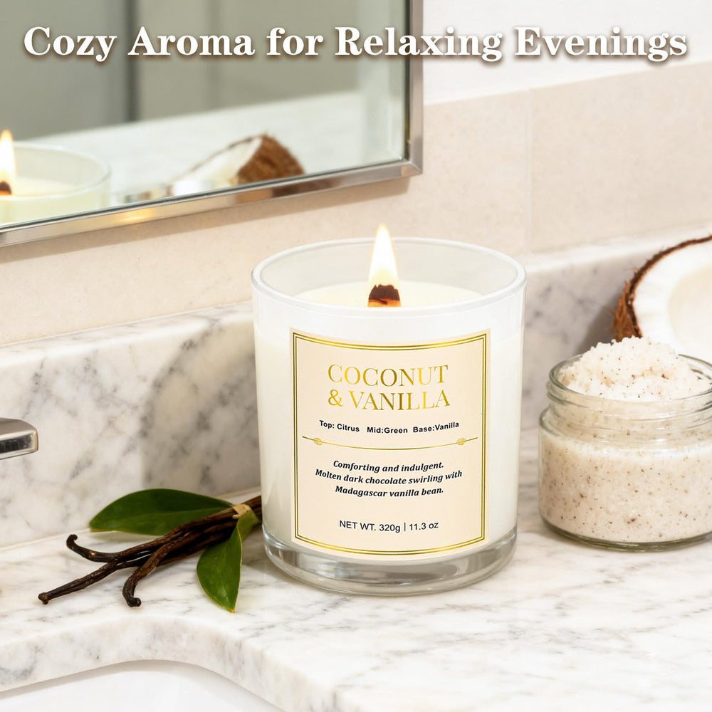 CJVIUS winter decor and self-care setup featuring the candle duo.
