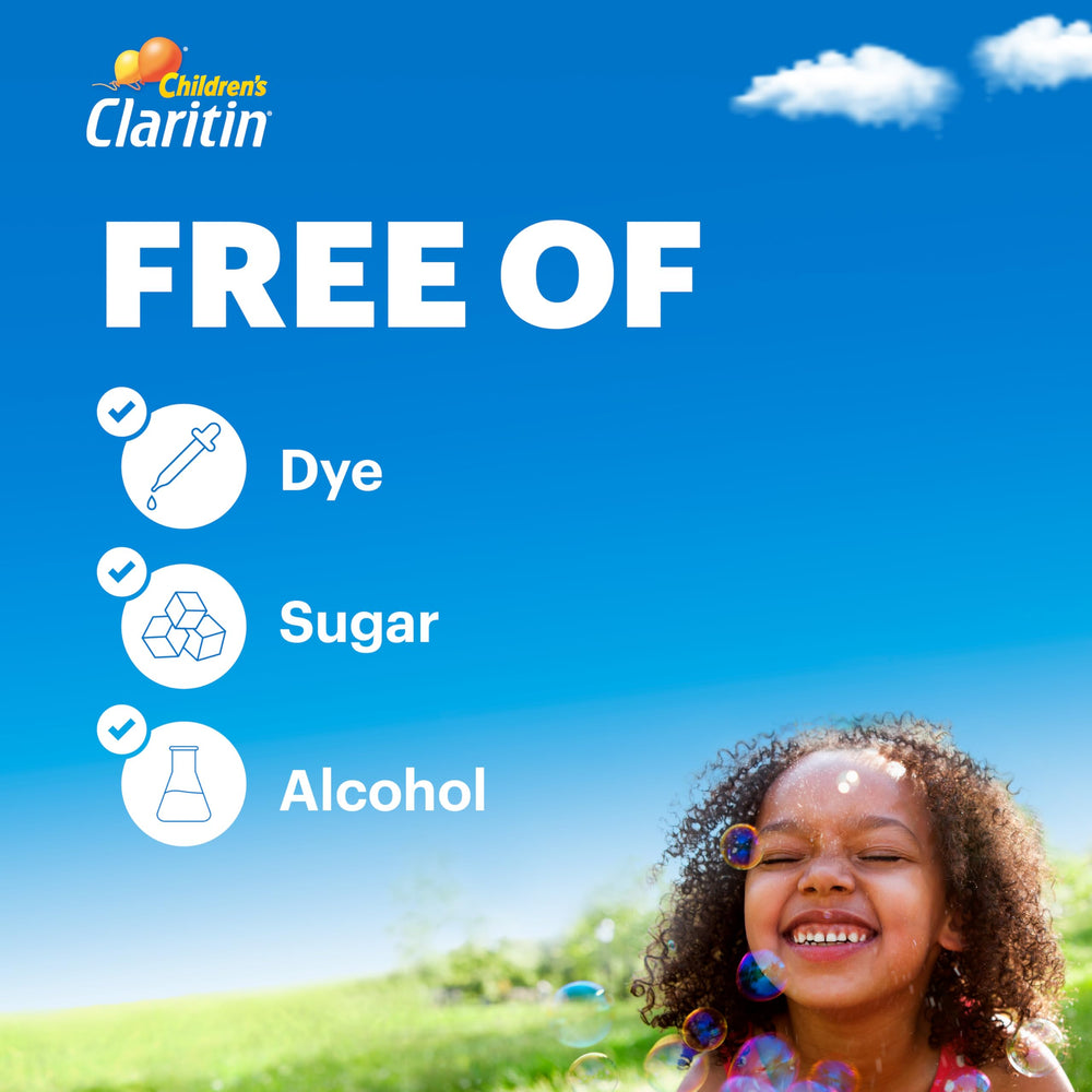 Claritin Children's chewables bottle open for easy dosing